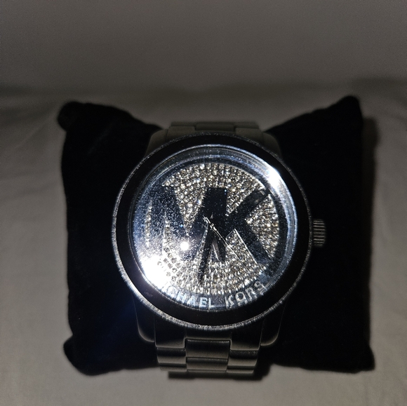 EUC MK Silver Rhinestone Watch - Picture 1 of 5